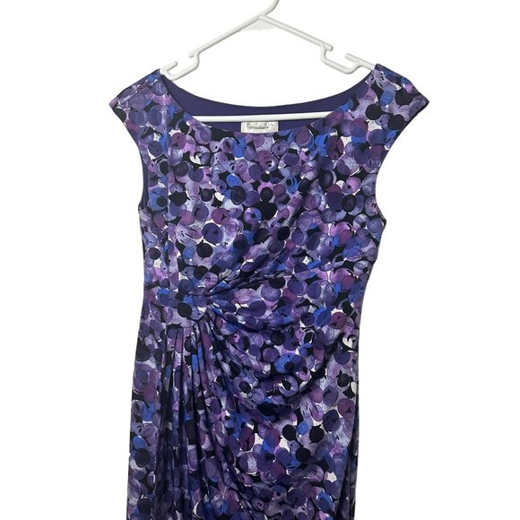 Dress Barn Ladies Scrunch Purple Career Business Spring Summer Dress SZ 4P - Picture 3 of 5